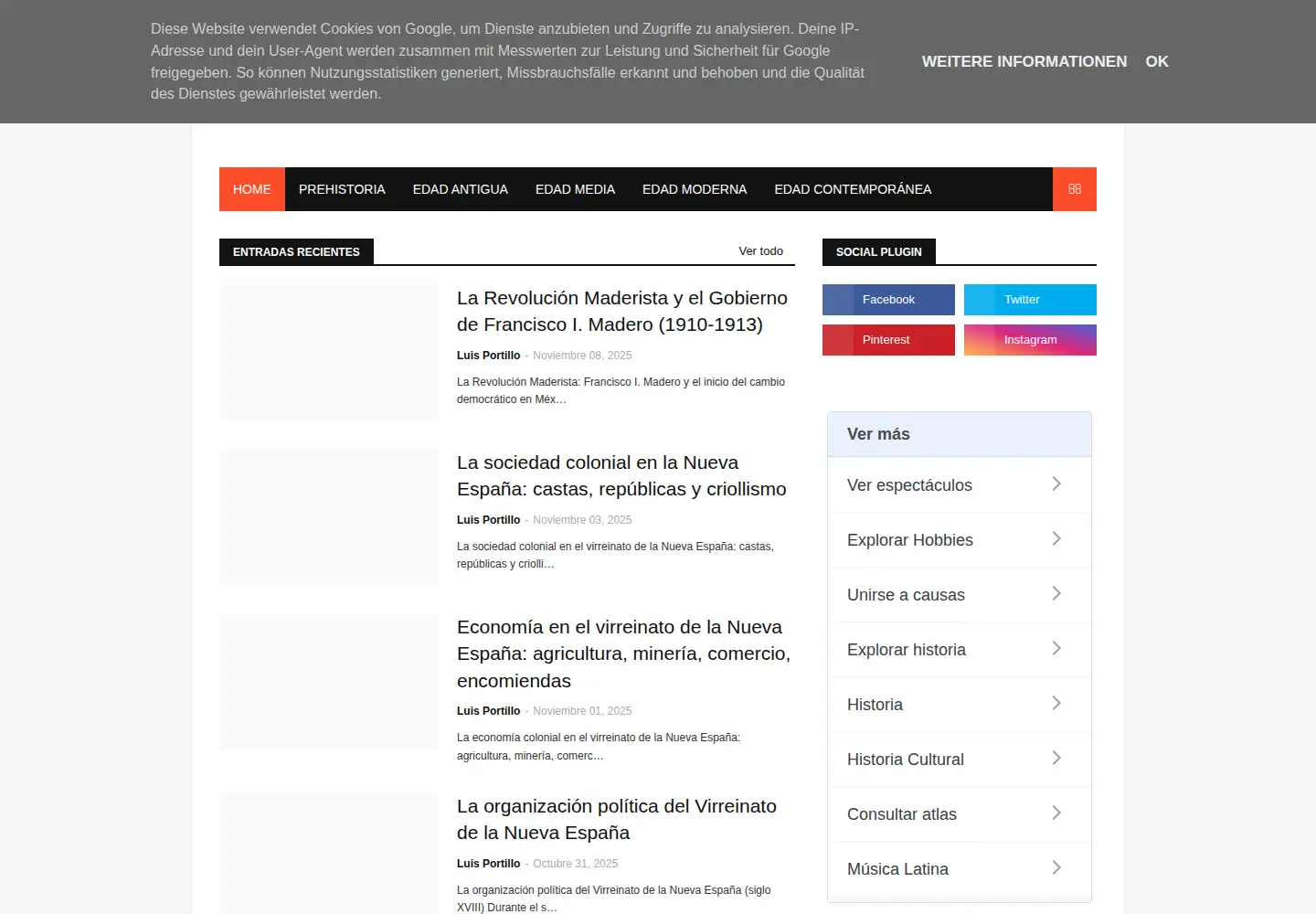Screenshot of historiacultural.com