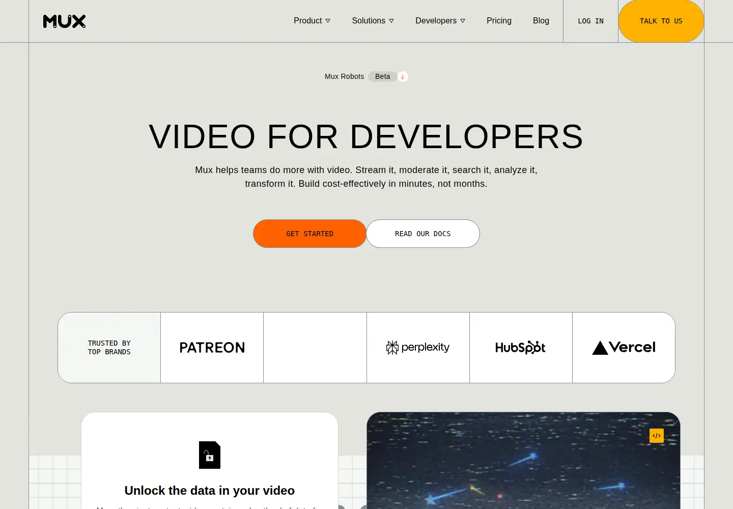 Screenshot of mux.com