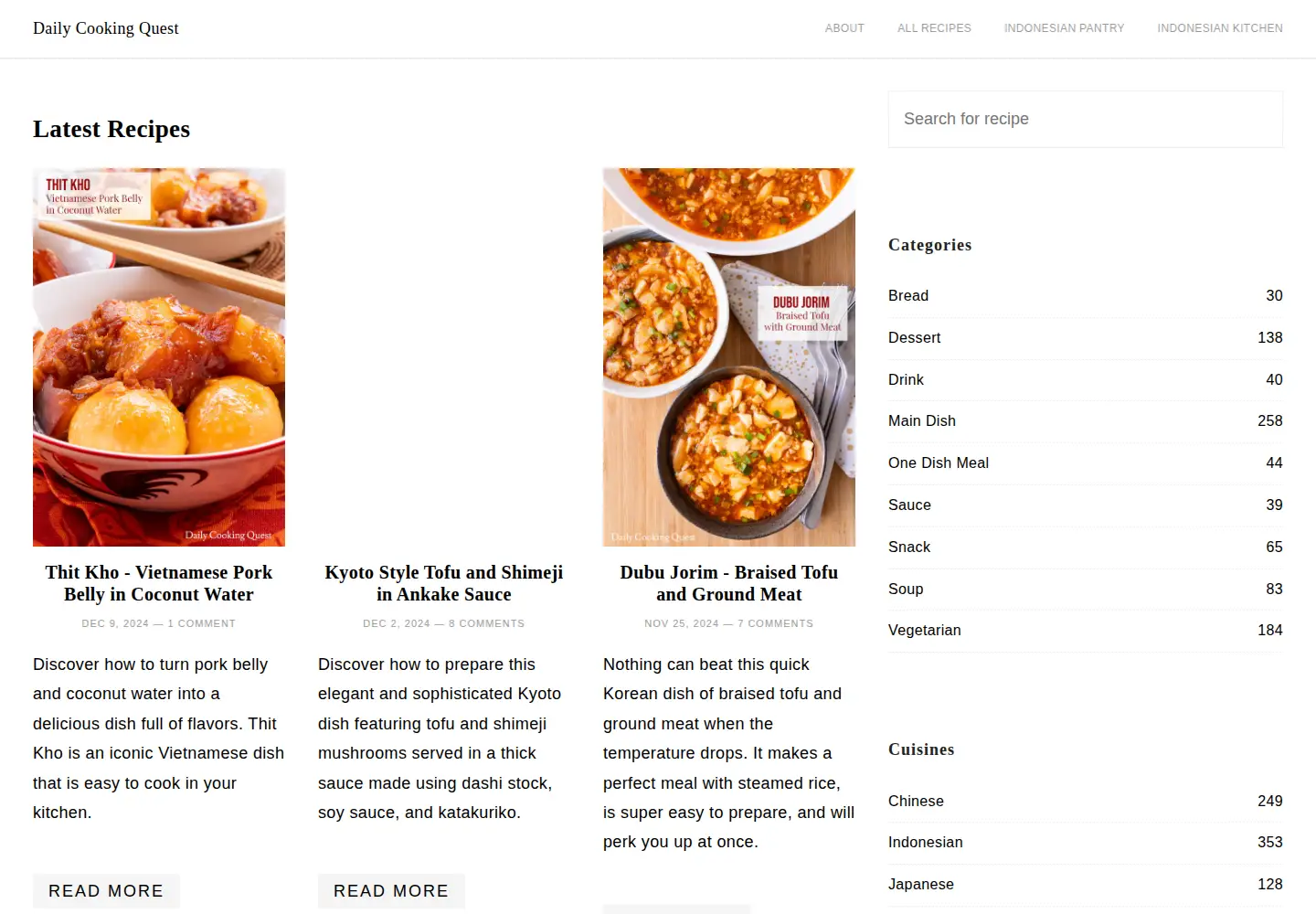 Screenshot of dailycookingquest.com