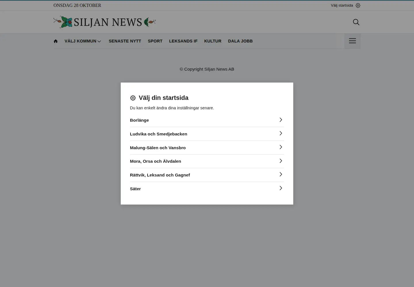 Screenshot of siljannews.se