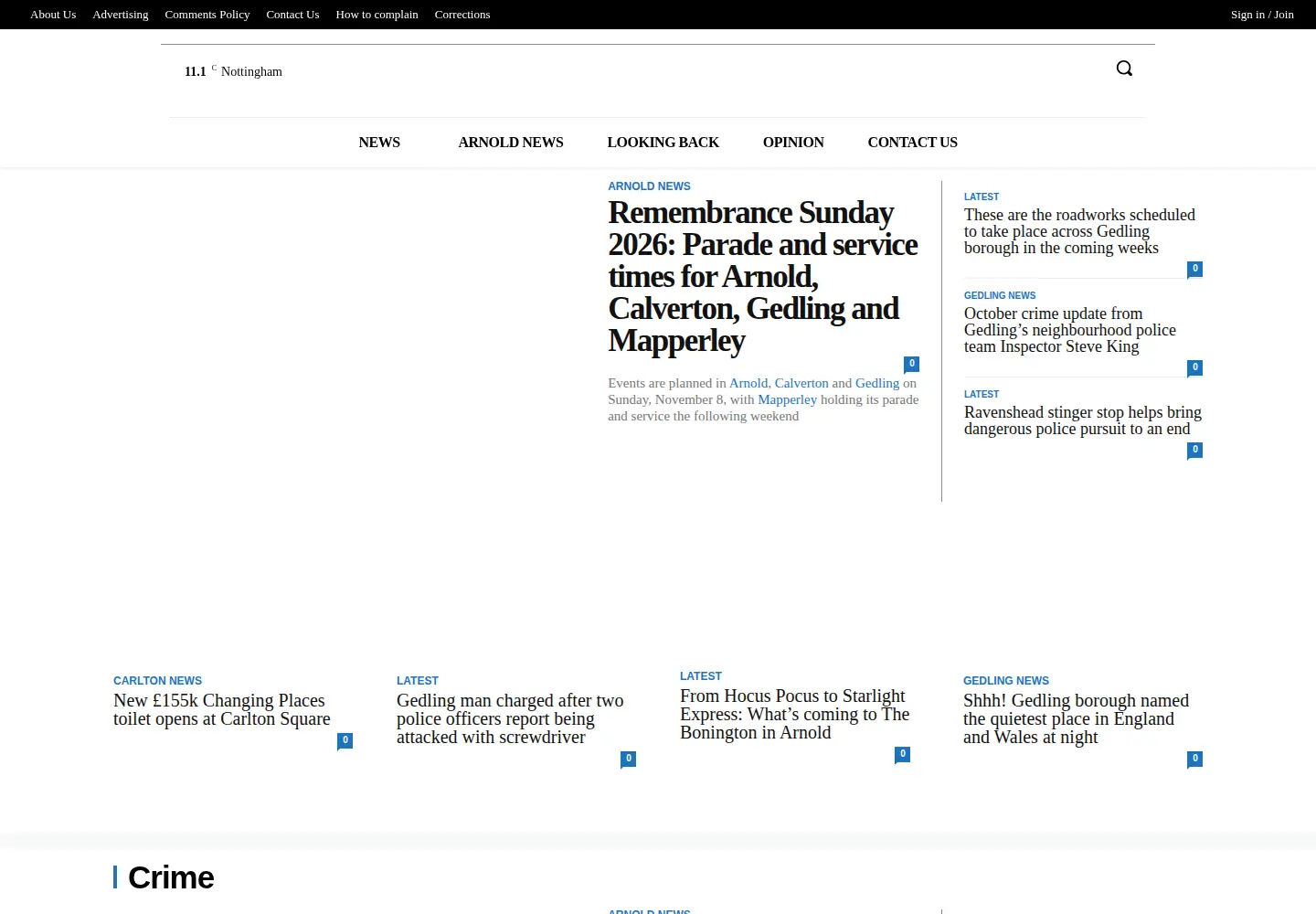 Screenshot of gedlingeye.co.uk