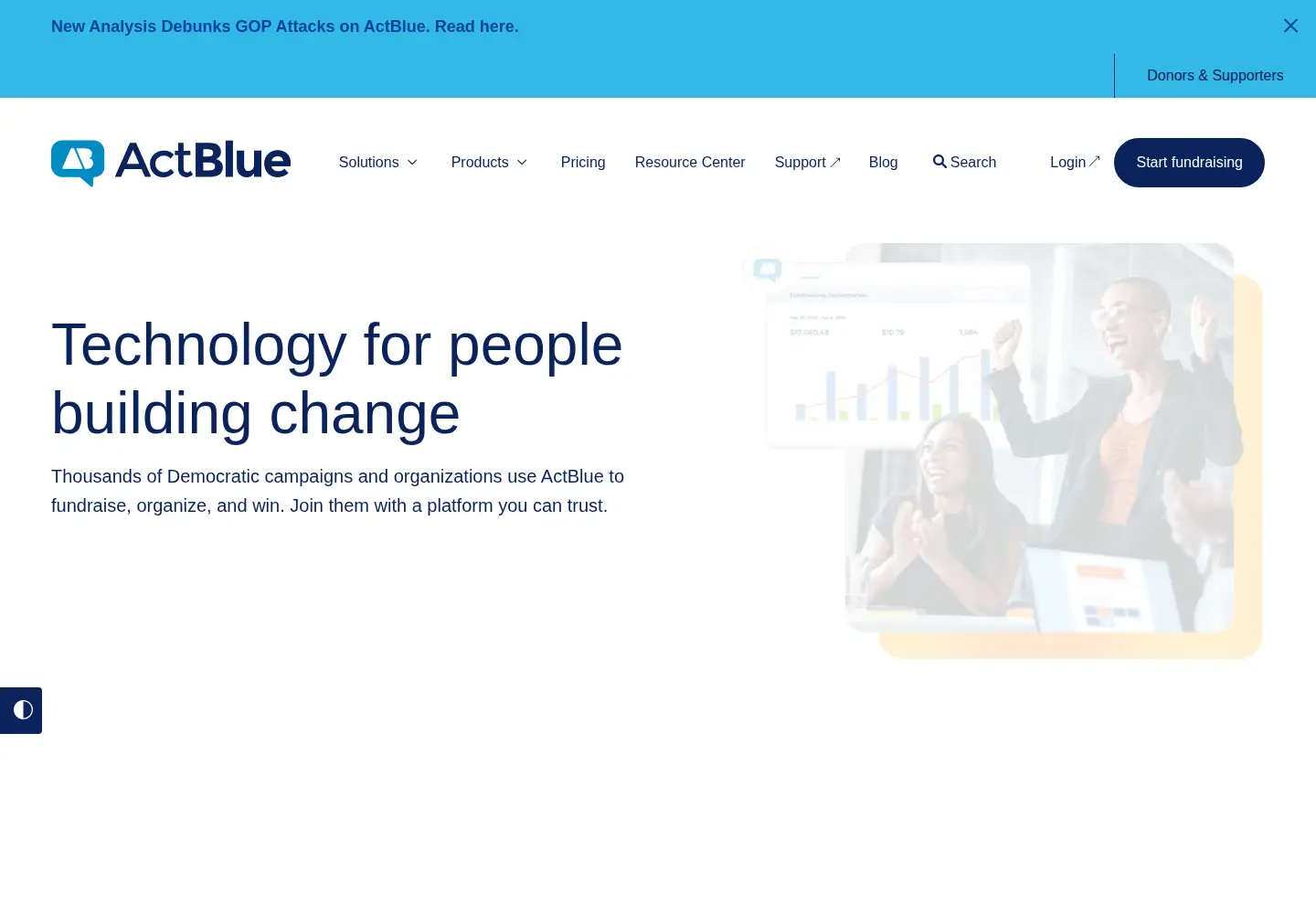 Screenshot of actblue.com