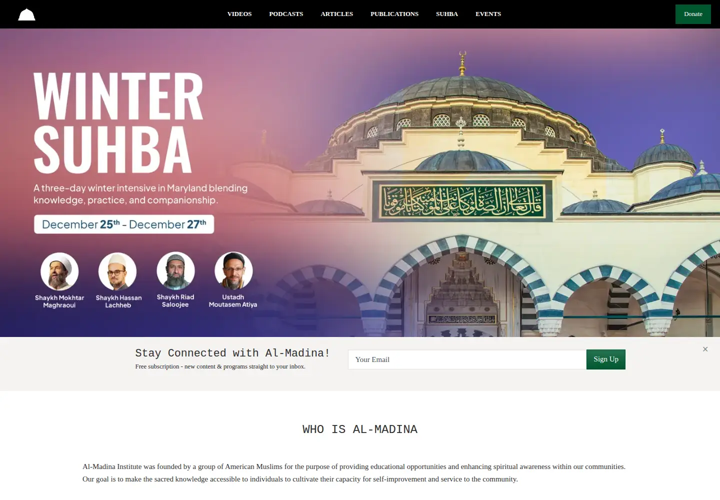 Screenshot of almadinainstitute.org