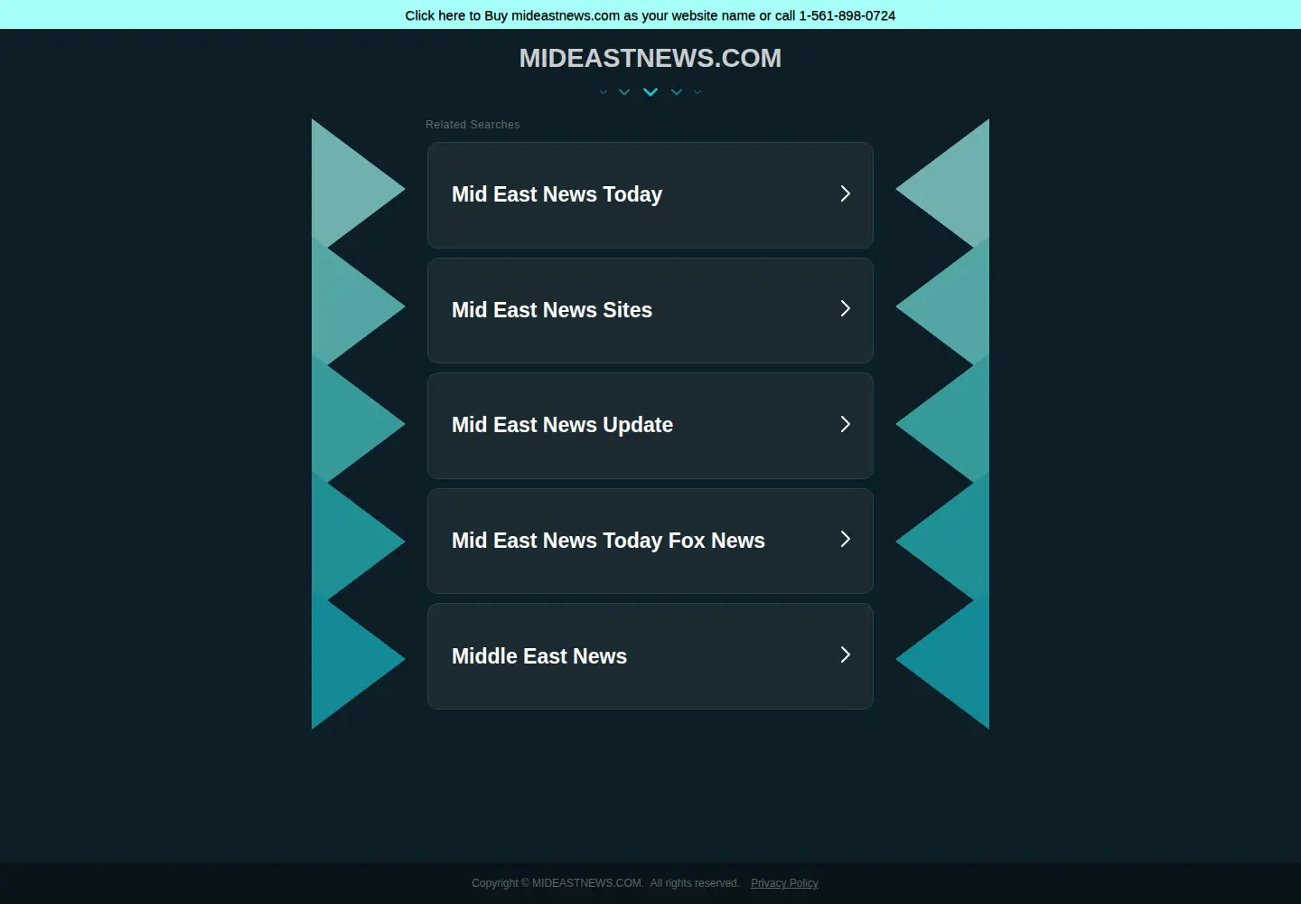 Captured homepage of mideastnews.com in the current scan