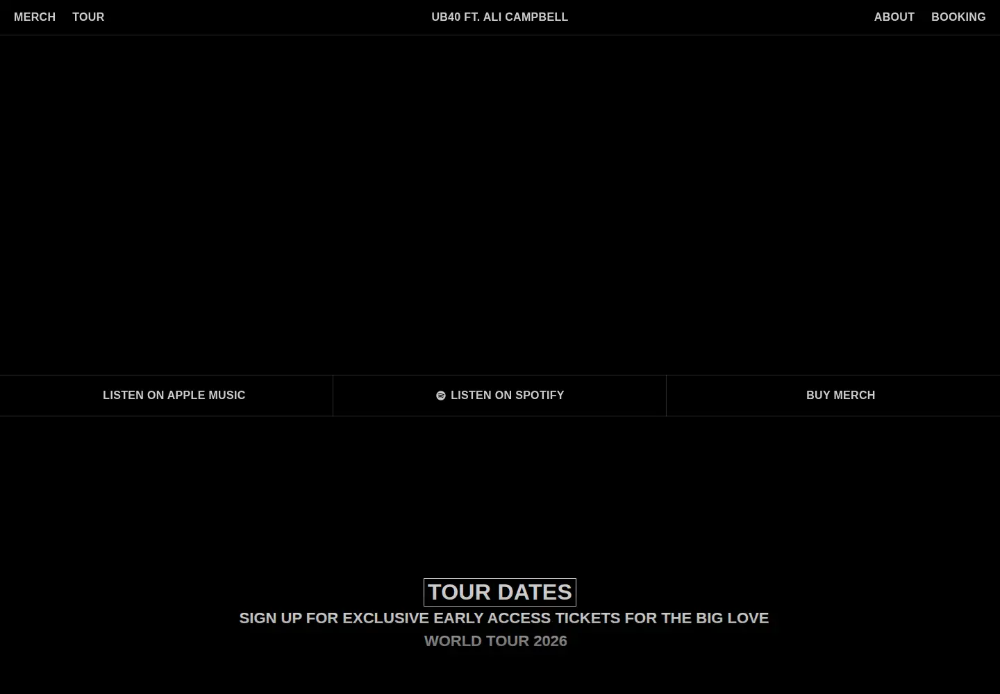 Captured homepage of ub40.org in the current scan