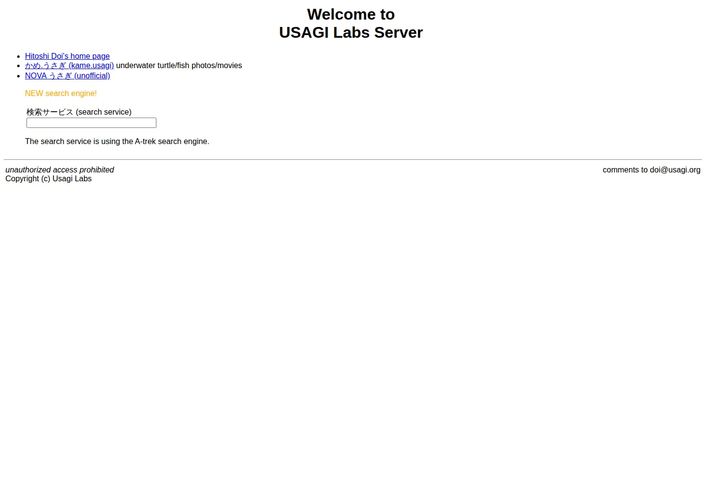 Screenshot of usagi.org
