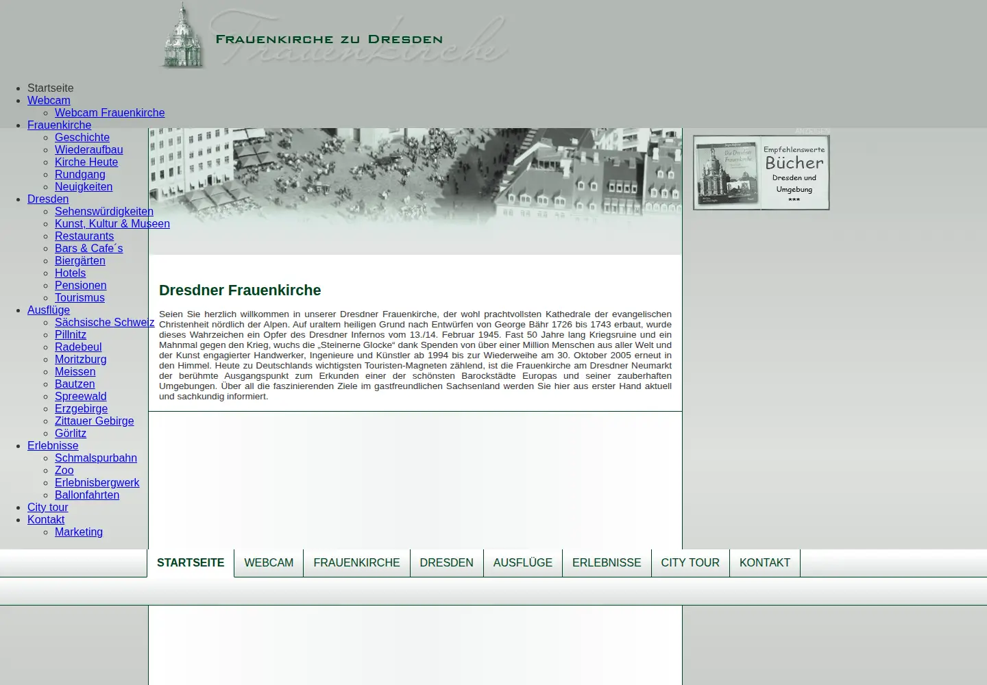 Screenshot of frauenkirche.de