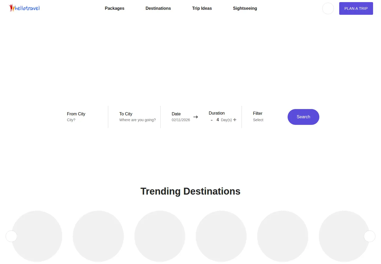 Captured homepage of hellotravel.com in the current scan