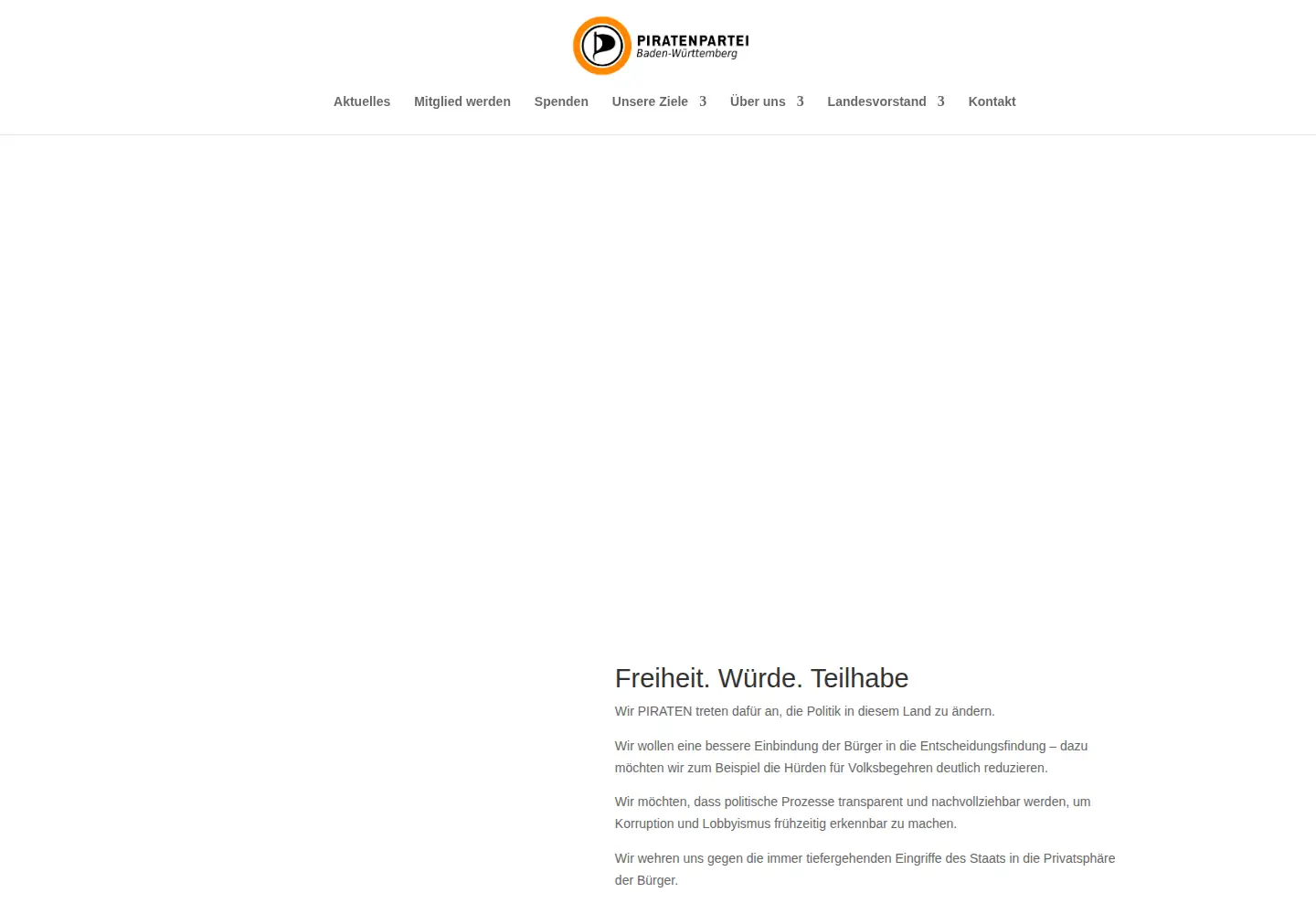 Screenshot of piratenpartei-bw.de