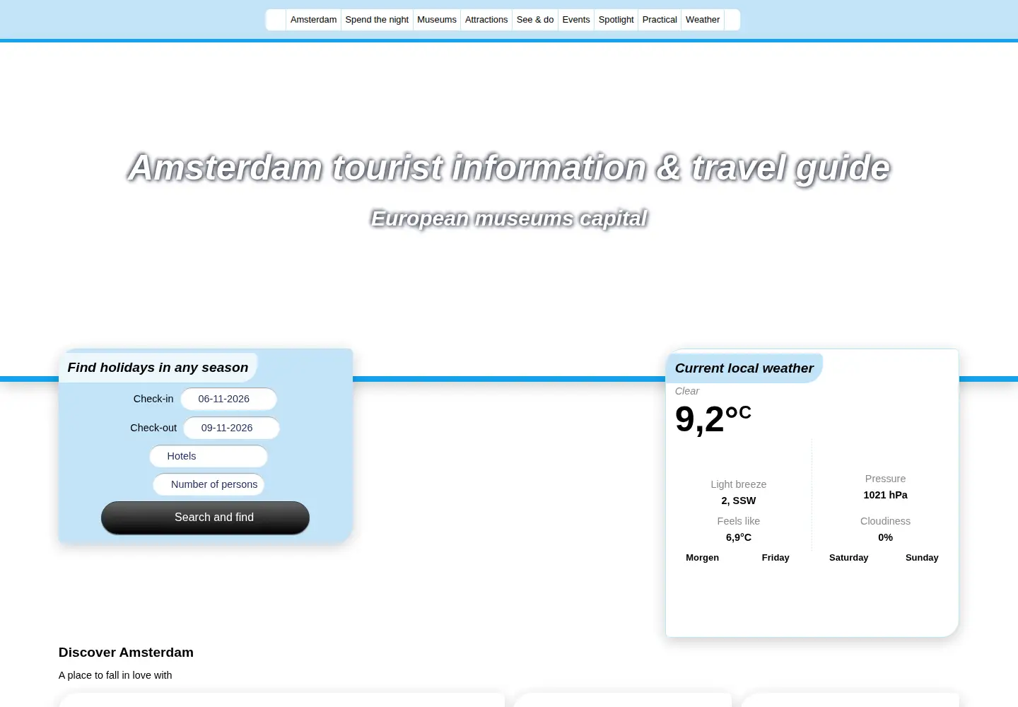 Captured homepage of amsterdam.org in the current scan