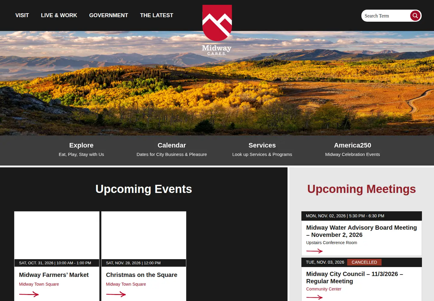 Captured homepage of midwaycityut.org in the current scan