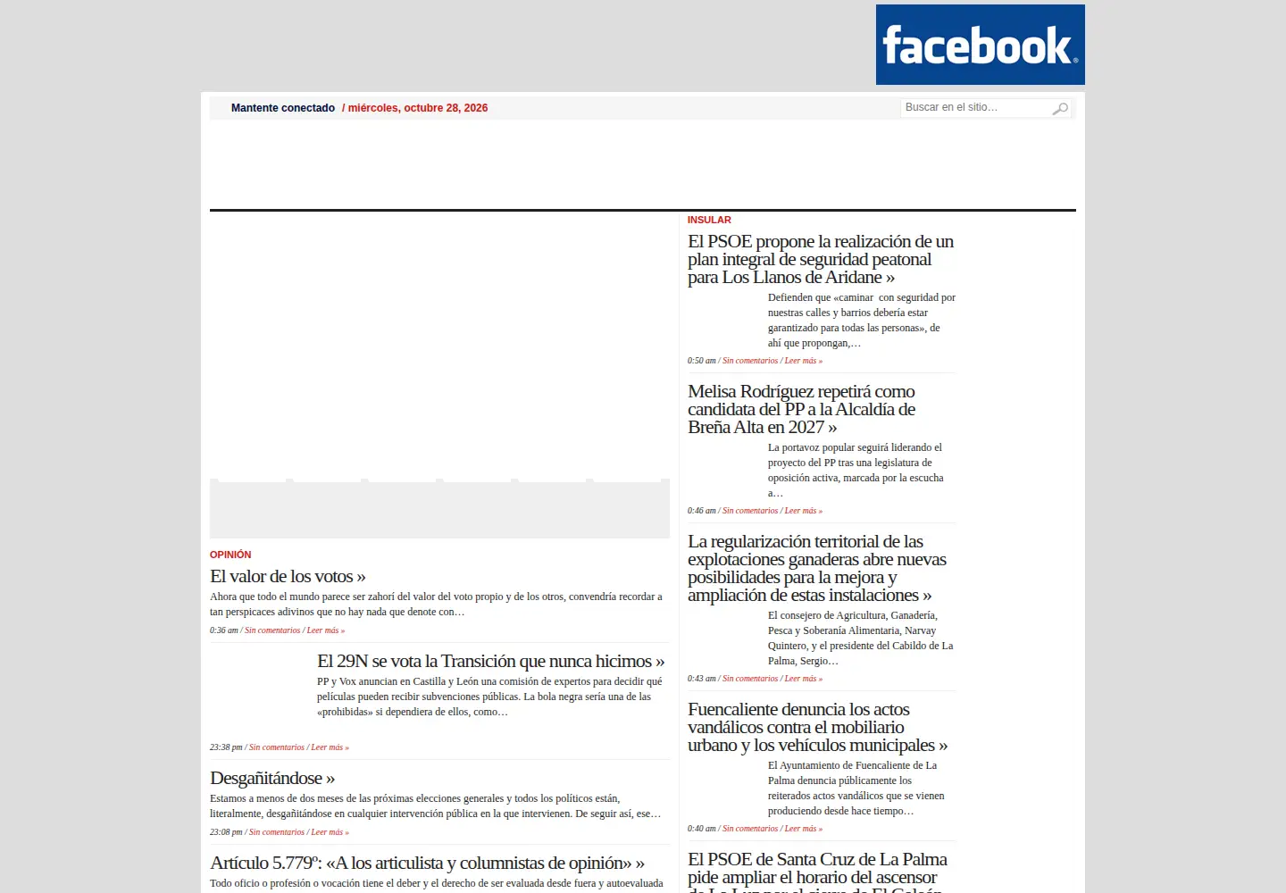 Screenshot of lavozdelapalma.com