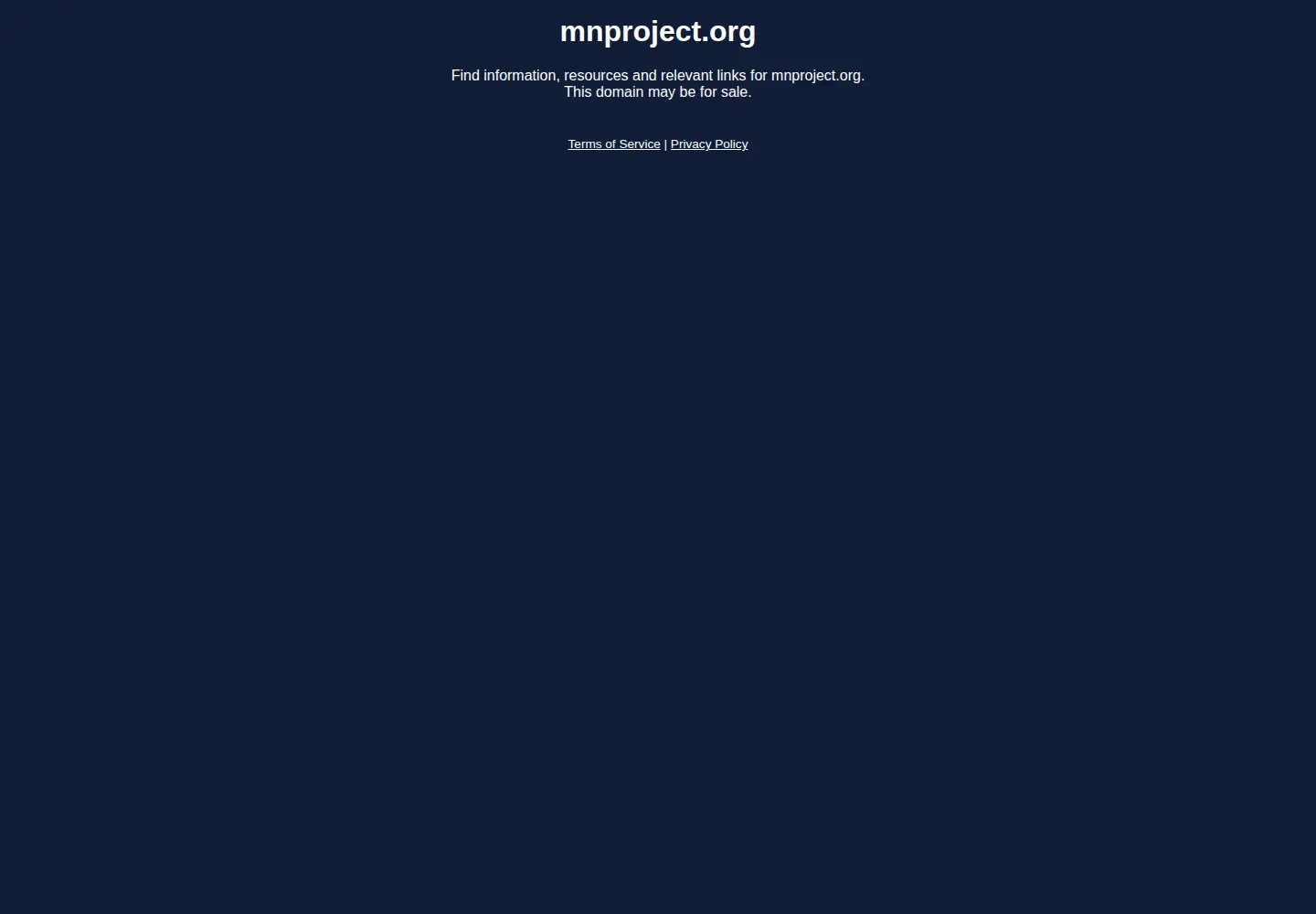 Captured homepage of mnproject.org in the current scan