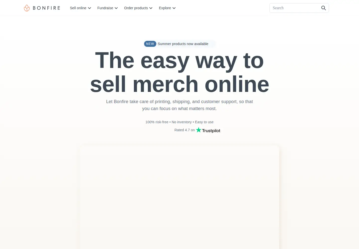 Screenshot of bonfire.com