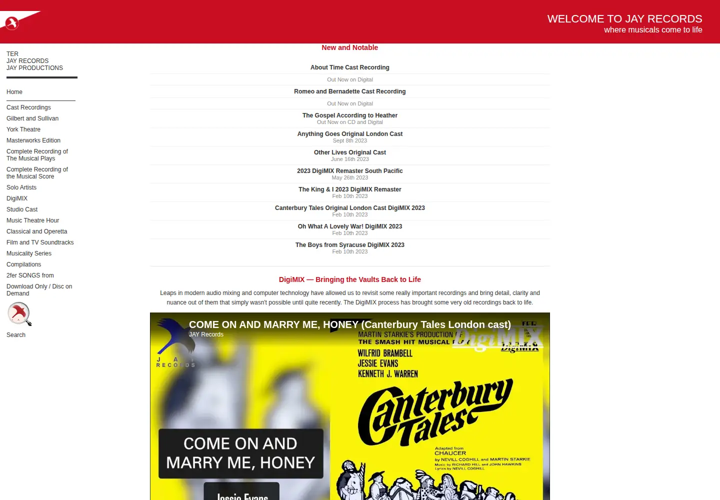 Screenshot of jayrecords.com