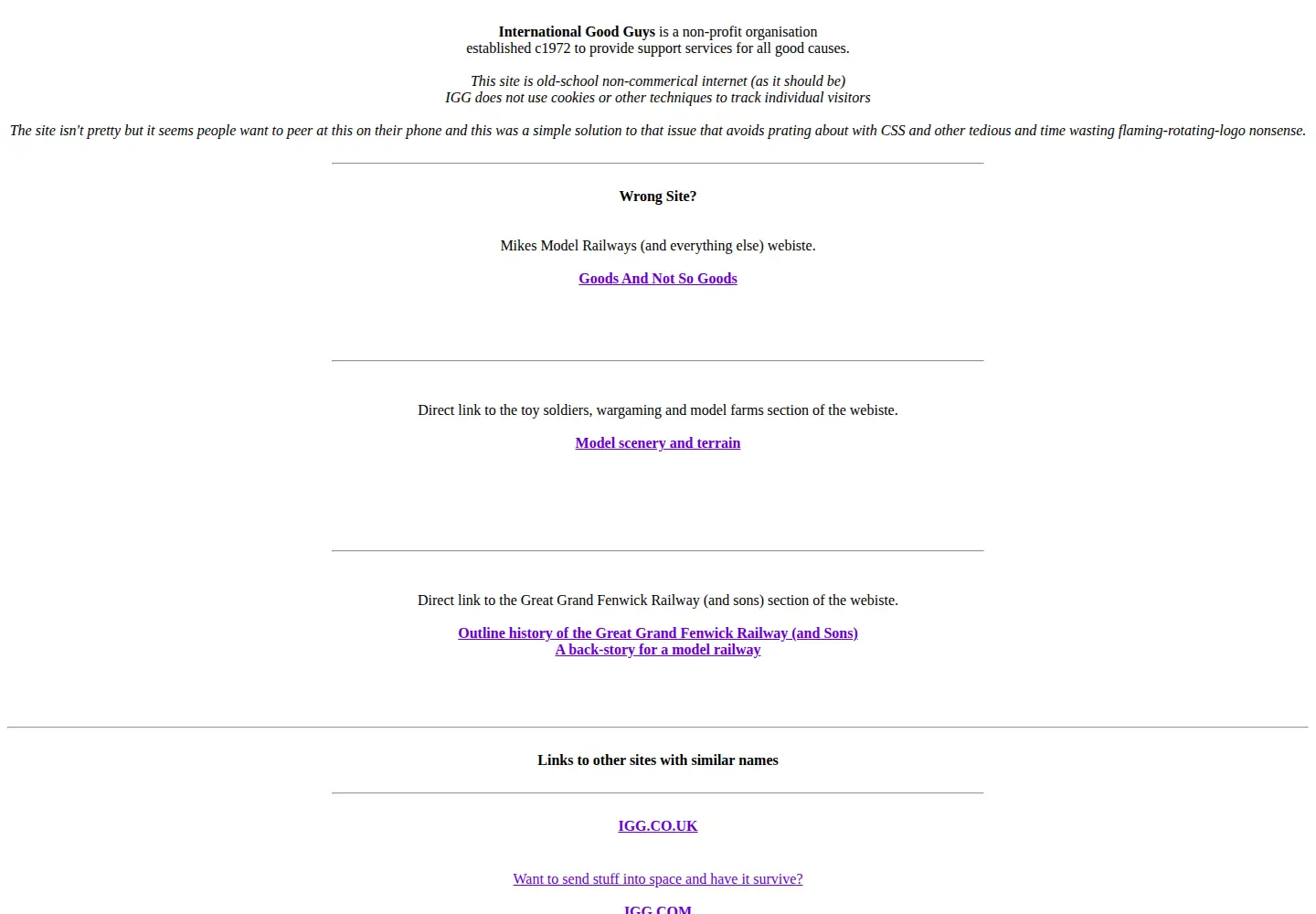 Captured homepage of igg.org.uk in the current scan