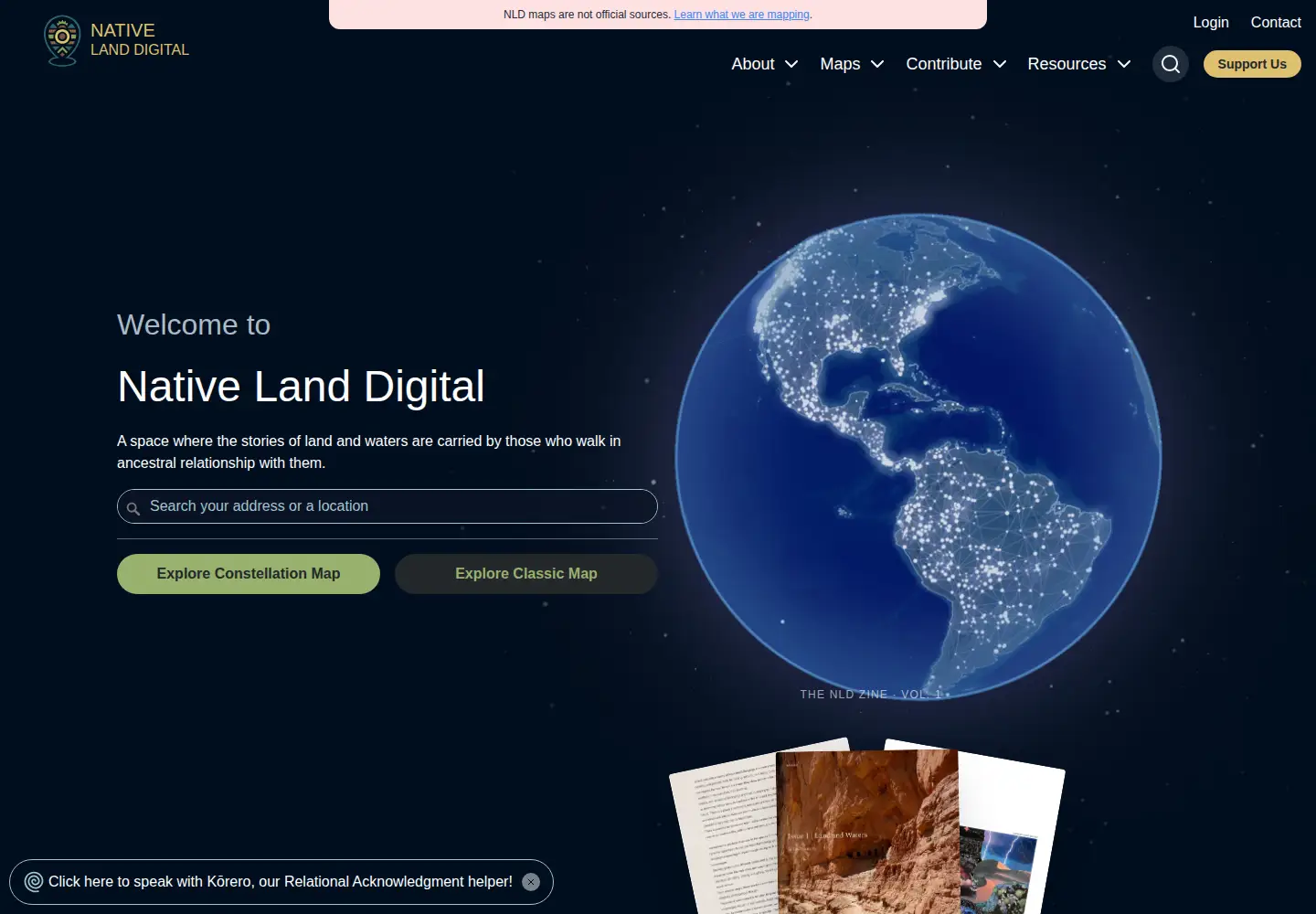 Screenshot of native-land.ca