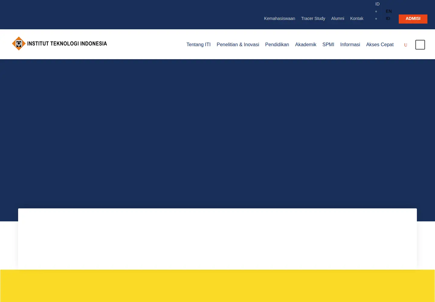 Captured homepage of iti.ac.id in the current scan