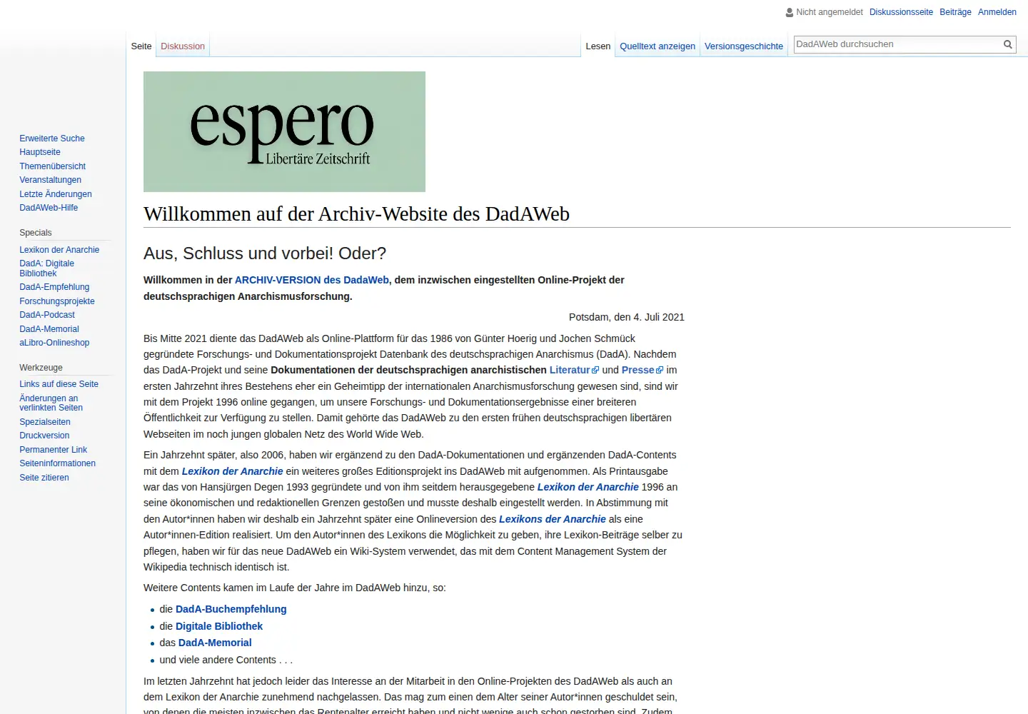 Screenshot of dadaweb.de