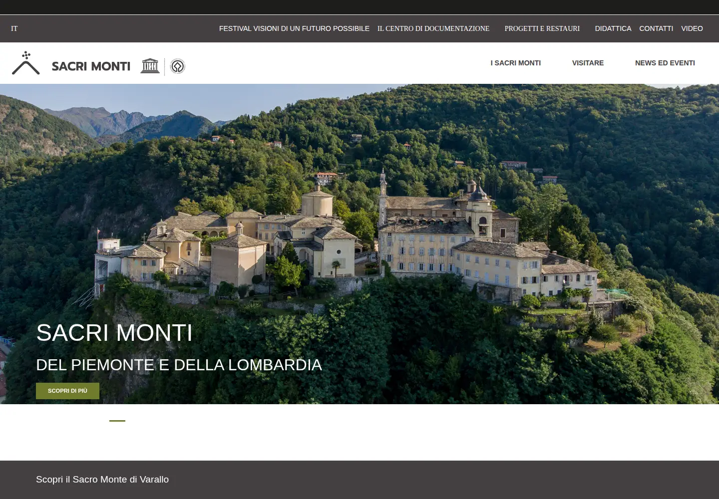 Captured homepage of sacrimonti.net in the current scan