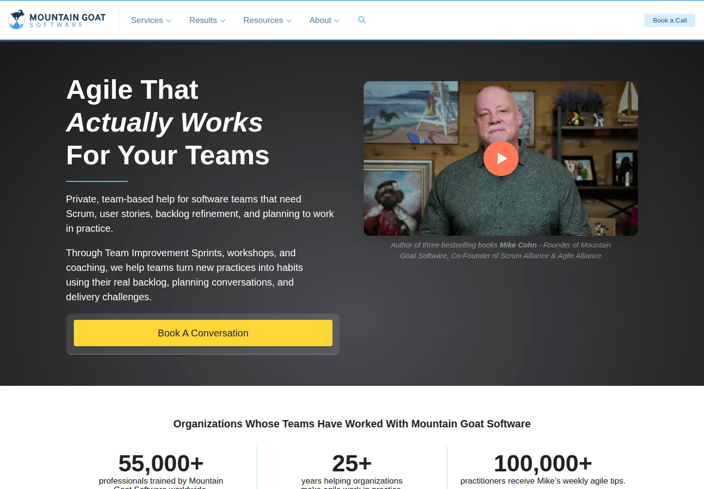 Screenshot of mountaingoatsoftware.com