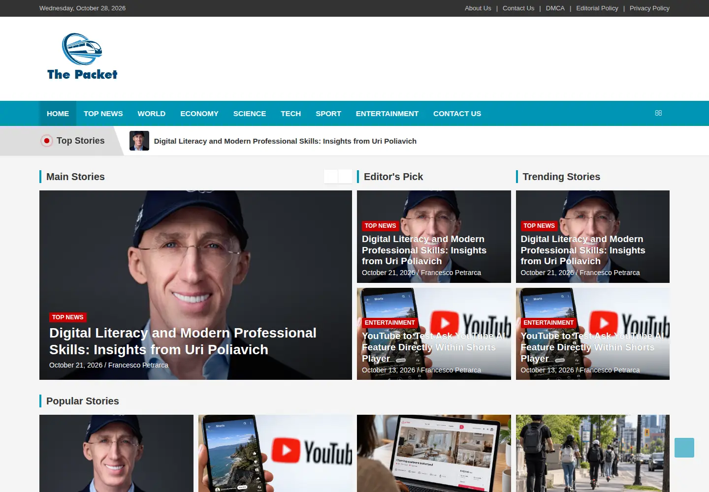 Captured homepage of thepacket.ca in the current scan