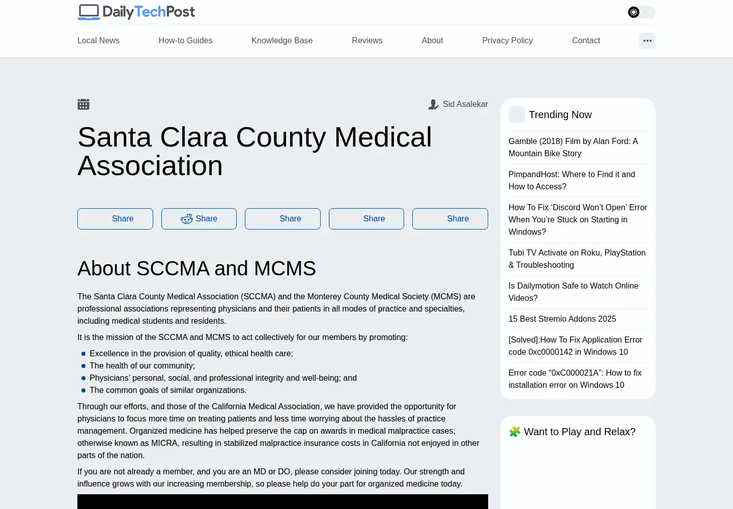 Captured homepage of sccma-mcms.org in the current scan