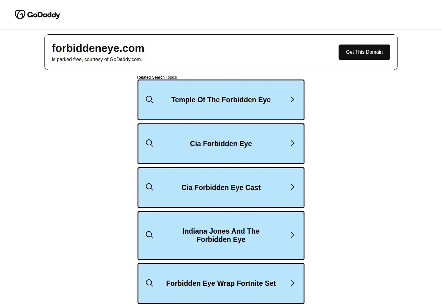 Captured homepage of forbiddeneye.com in the current scan