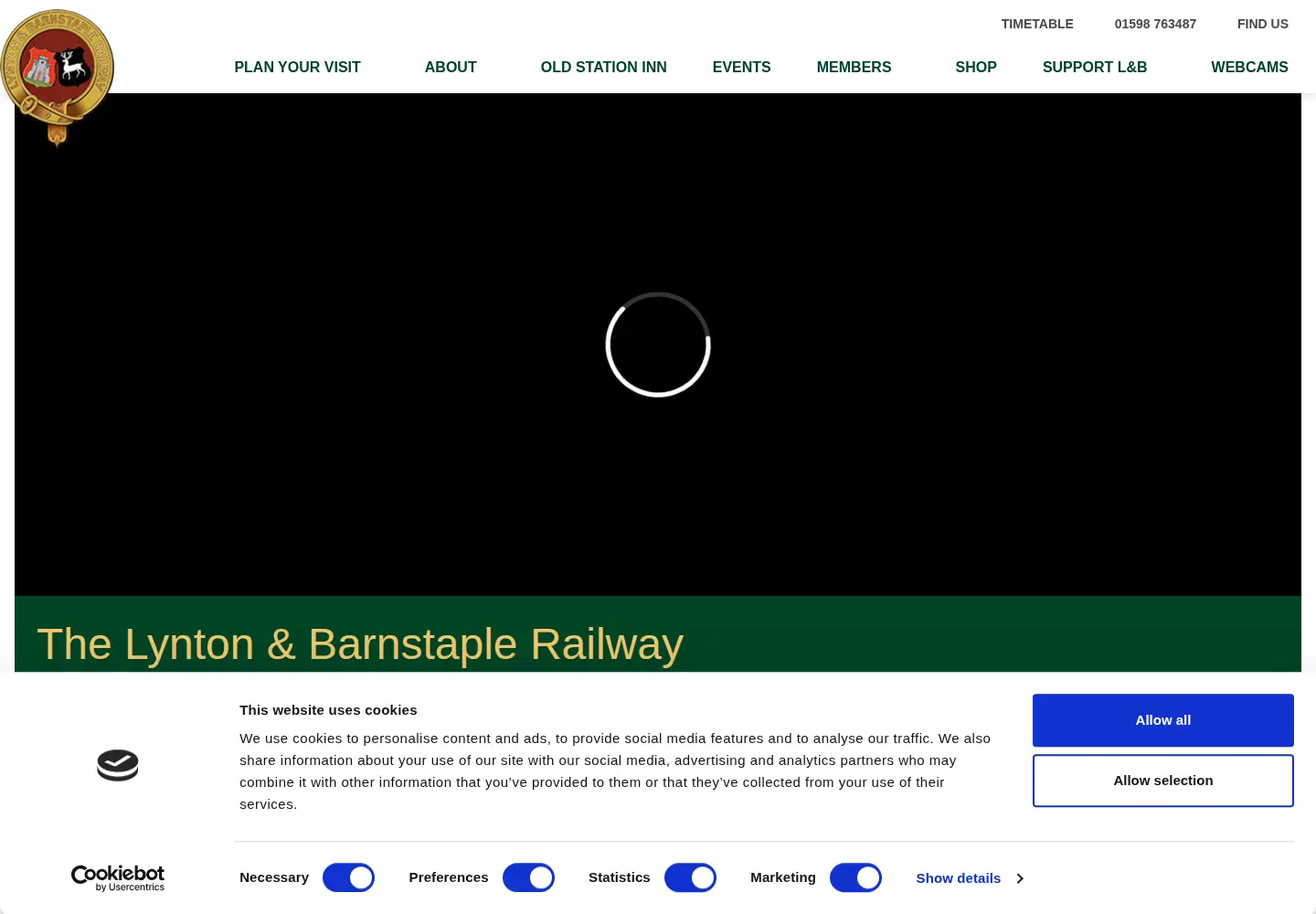 Captured homepage of lynton-rail.co.uk in the current scan