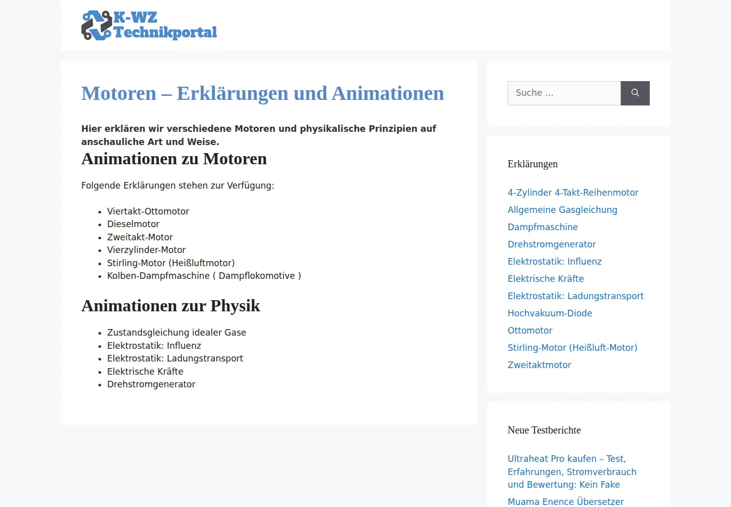 Captured homepage of k-wz.de in the current scan