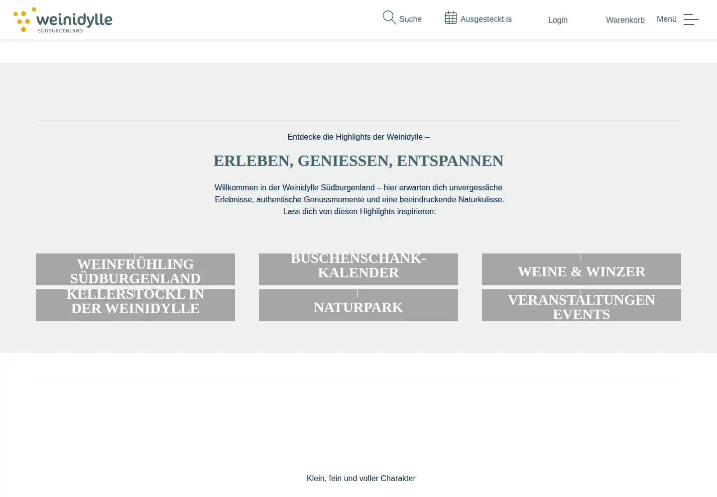 Screenshot of weinidylle.at