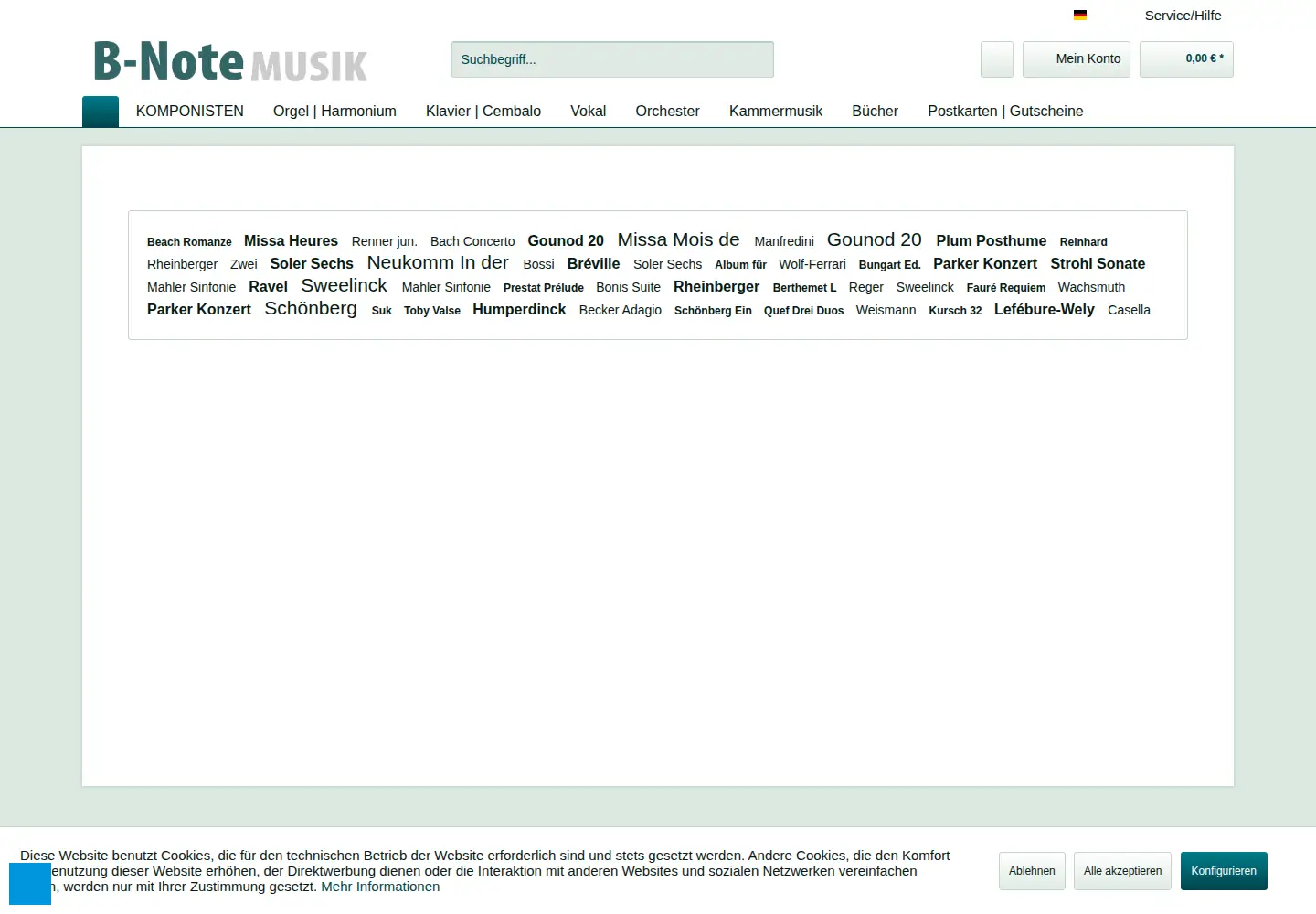 Captured homepage of bnote.de in the current scan