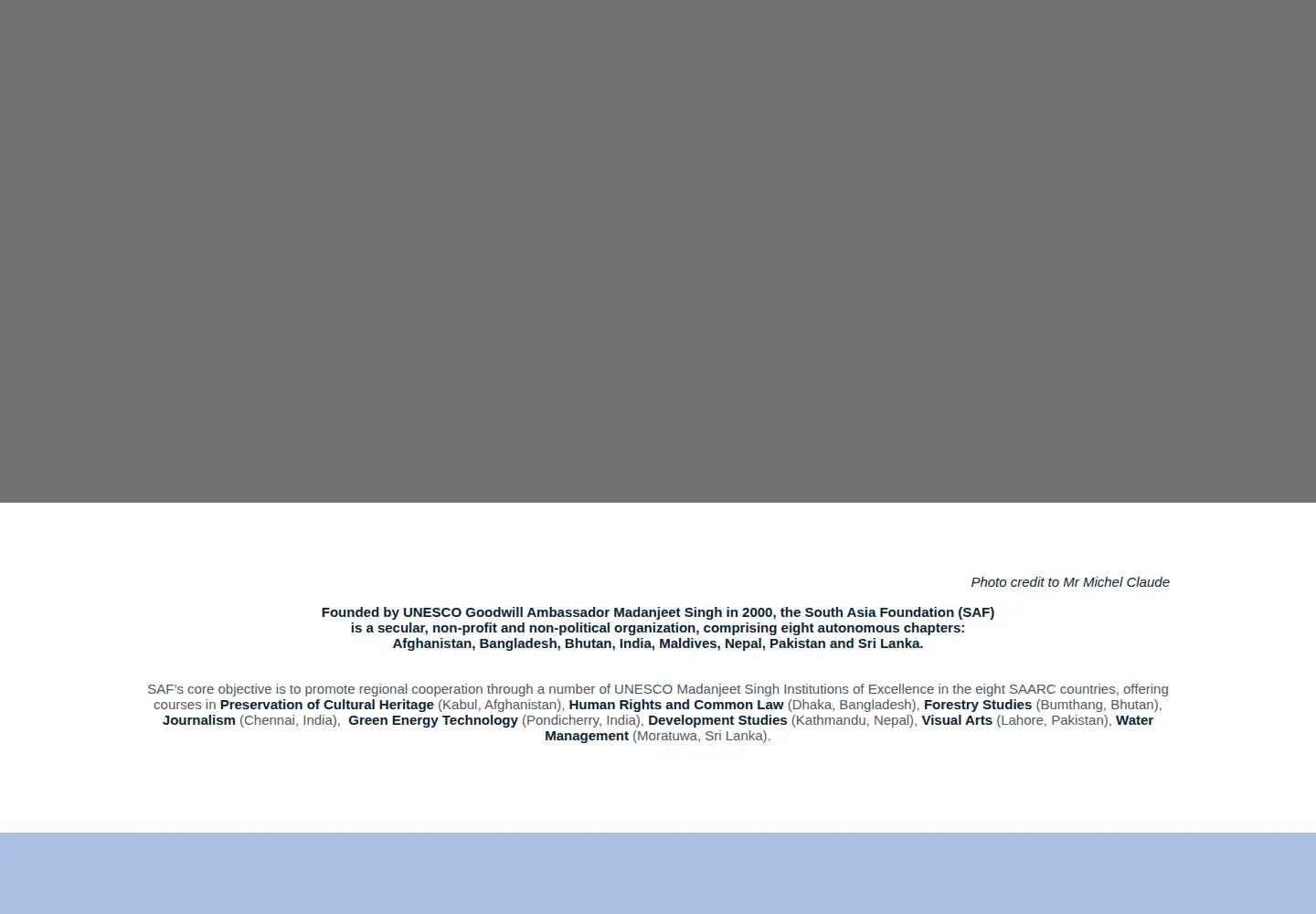 Captured homepage of southasiafoundation.org in the current scan