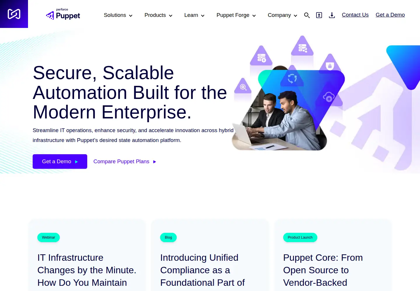 Screenshot of puppet.com