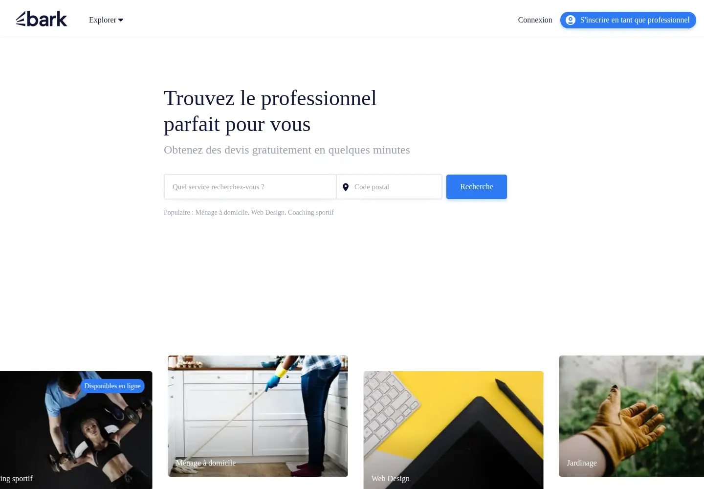 Screenshot of bark.com