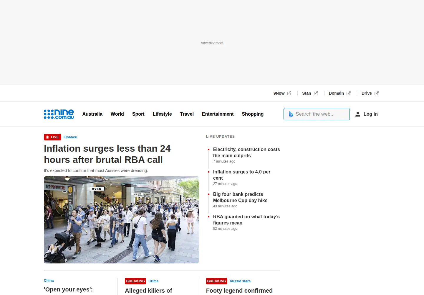 Screenshot of nine.com.au