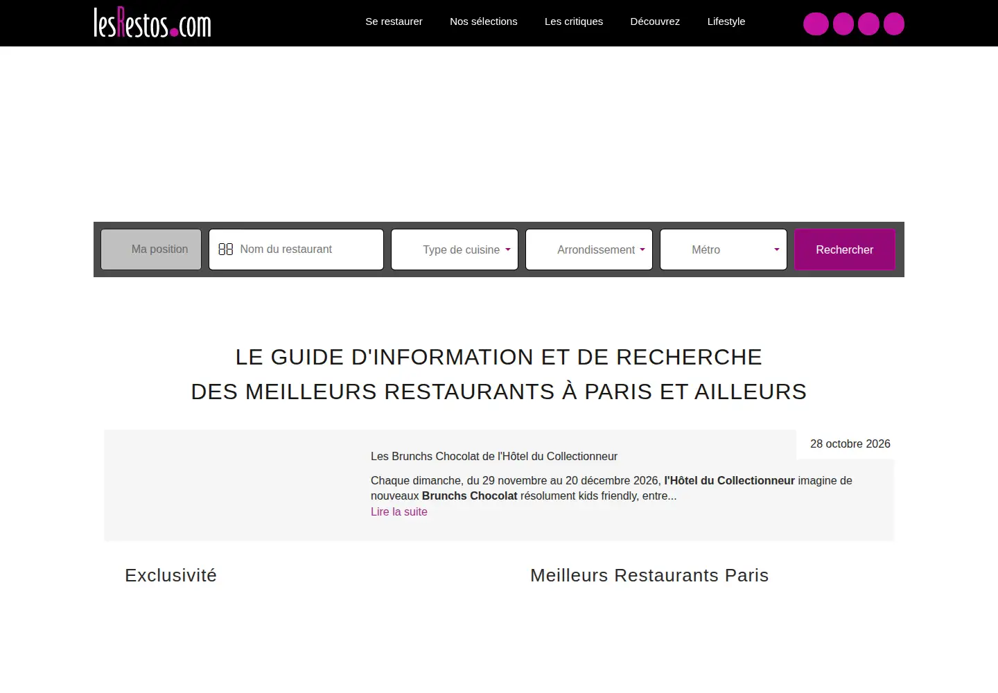 Screenshot of lesrestos.com