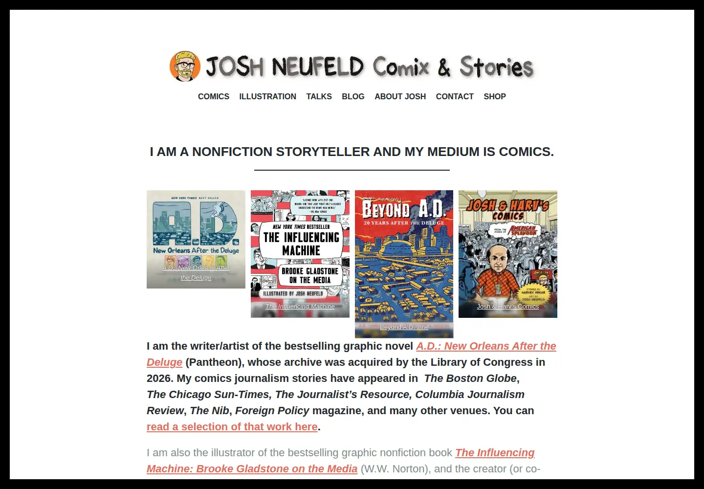 Screenshot of joshcomix.com