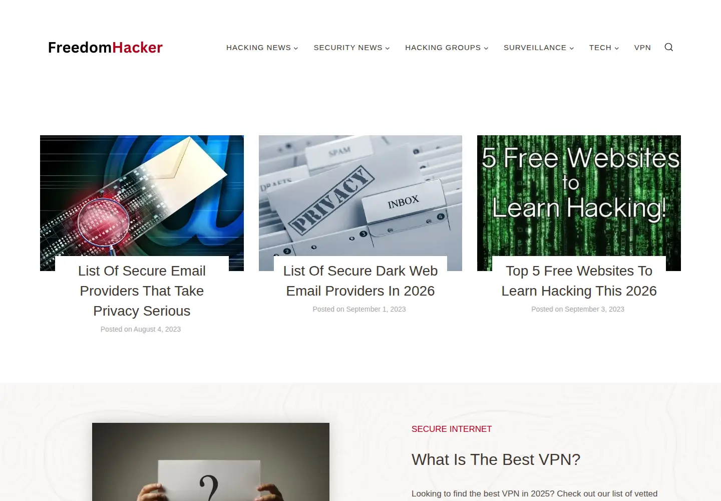 Screenshot of freedomhacker.net