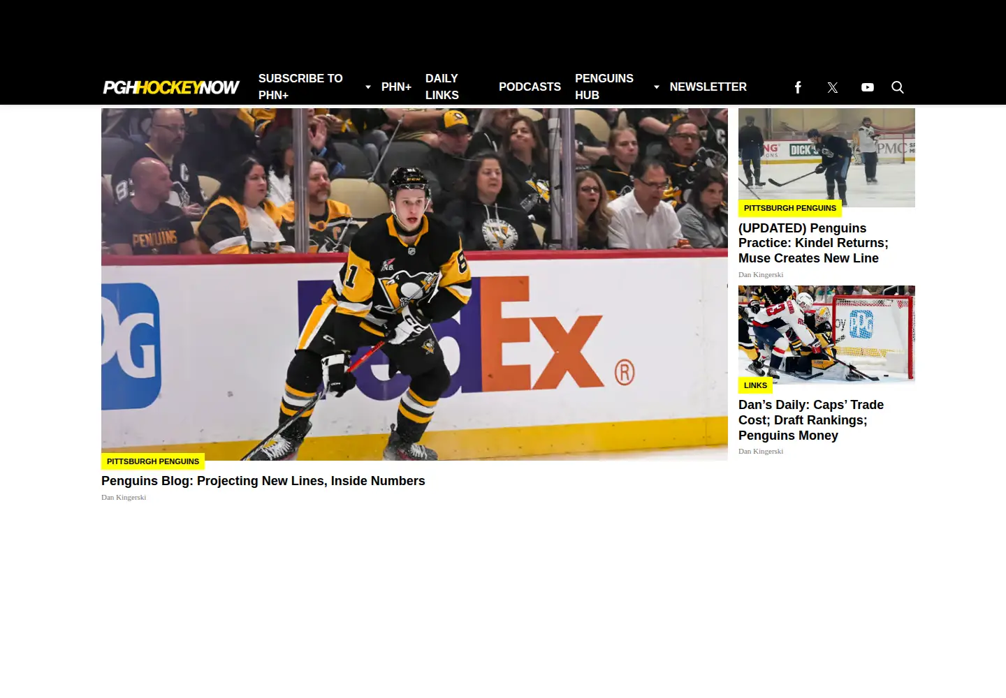 Captured homepage of pittsburghhockeynow.com in the current scan