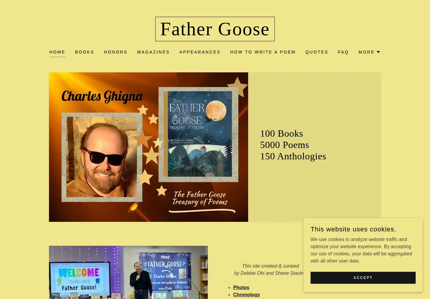 Captured homepage of charlesghigna.com in the current scan