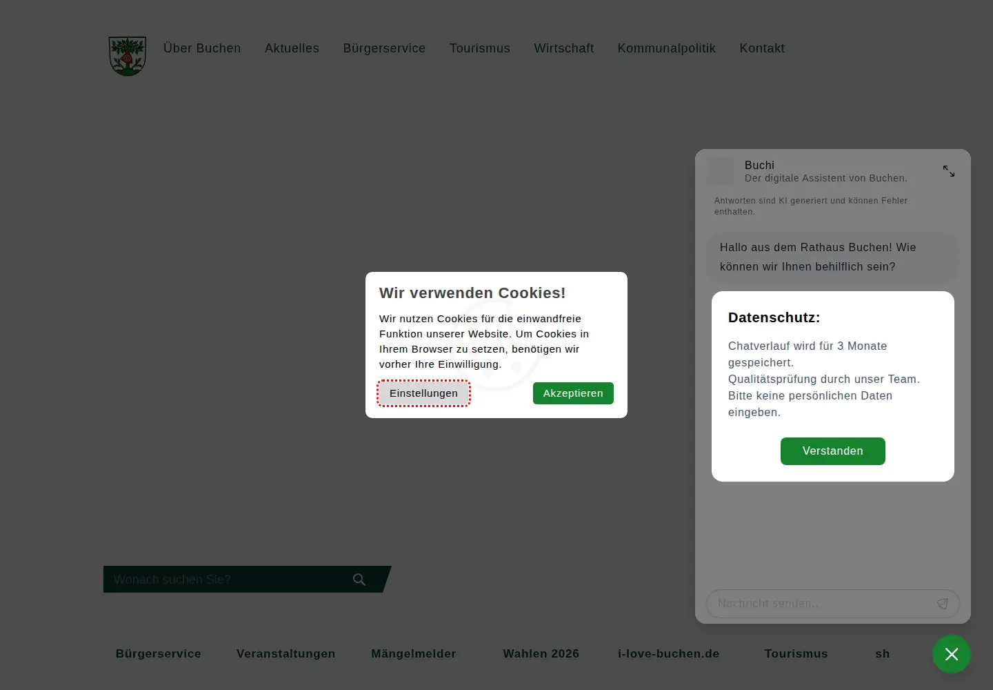Screenshot of buchen.de