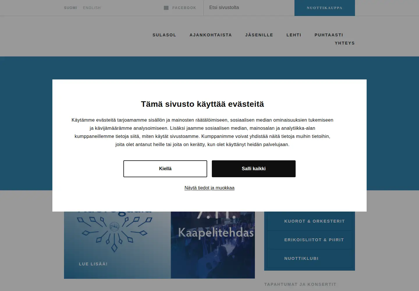 Screenshot of sulasol.fi