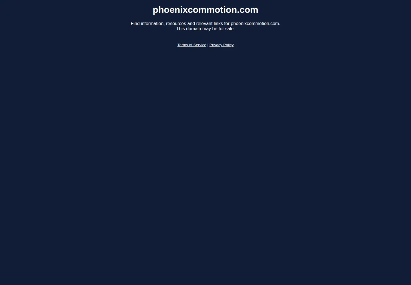Captured homepage of phoenixcommotion.com in the current scan
