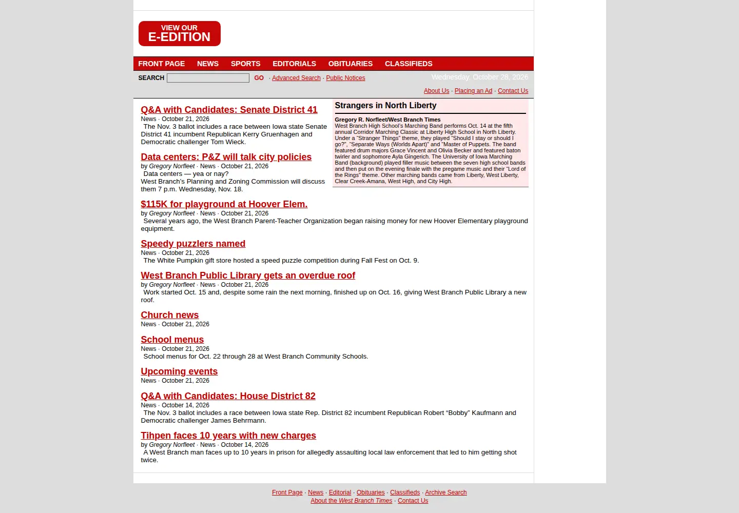 Screenshot of westbranchtimes.com