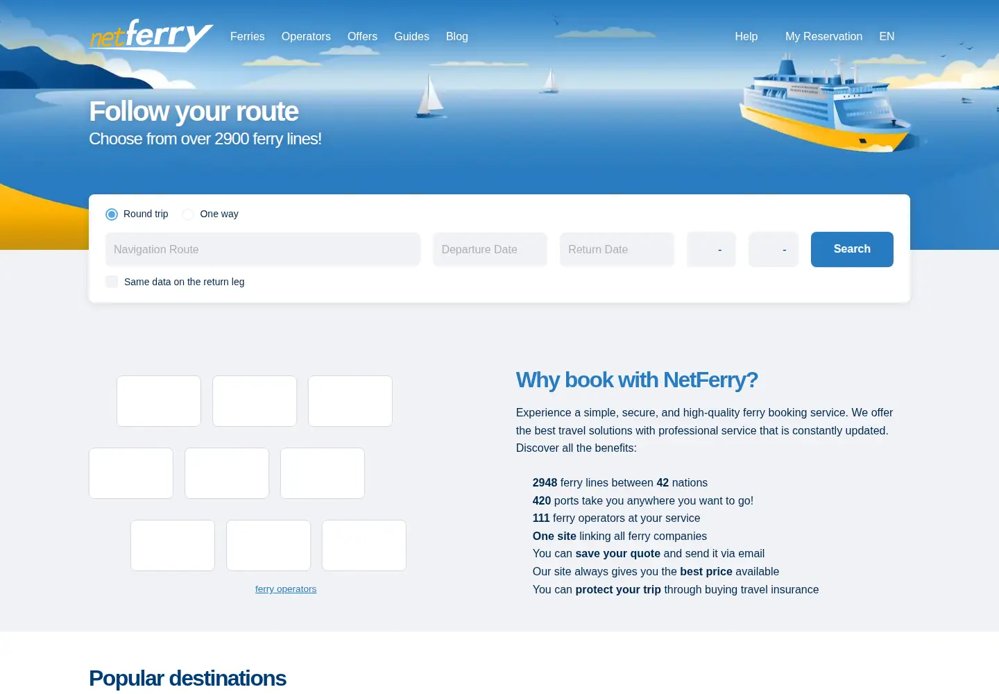 Captured homepage of netferry.com in the current scan