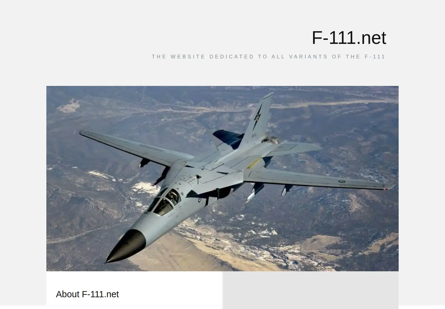 Captured homepage of f-111.net in the current scan