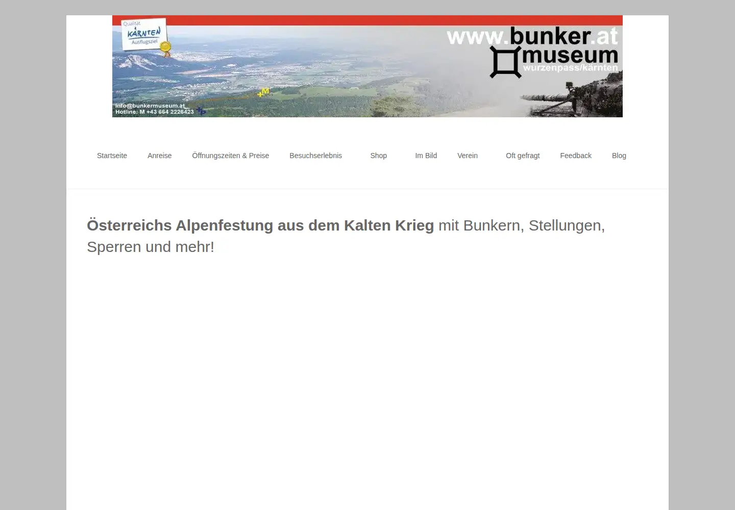 Screenshot of bunkermuseum.at