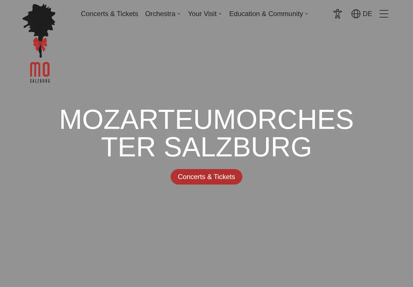 Captured homepage of mozarteumorchester.at in the current scan