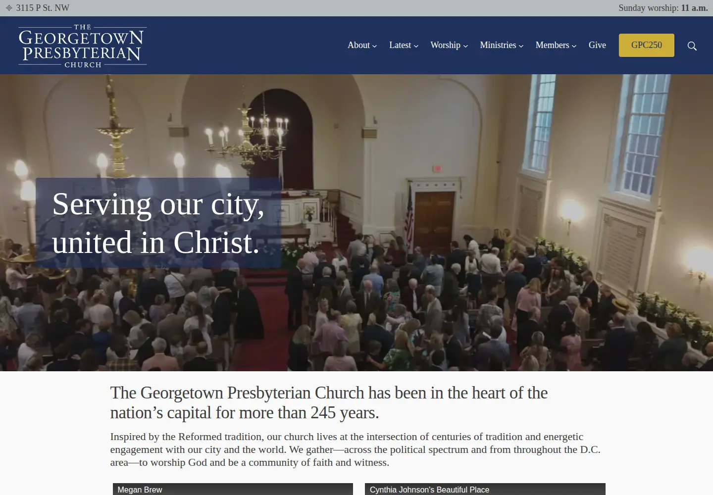 Captured homepage of gtownpres.org in the current scan